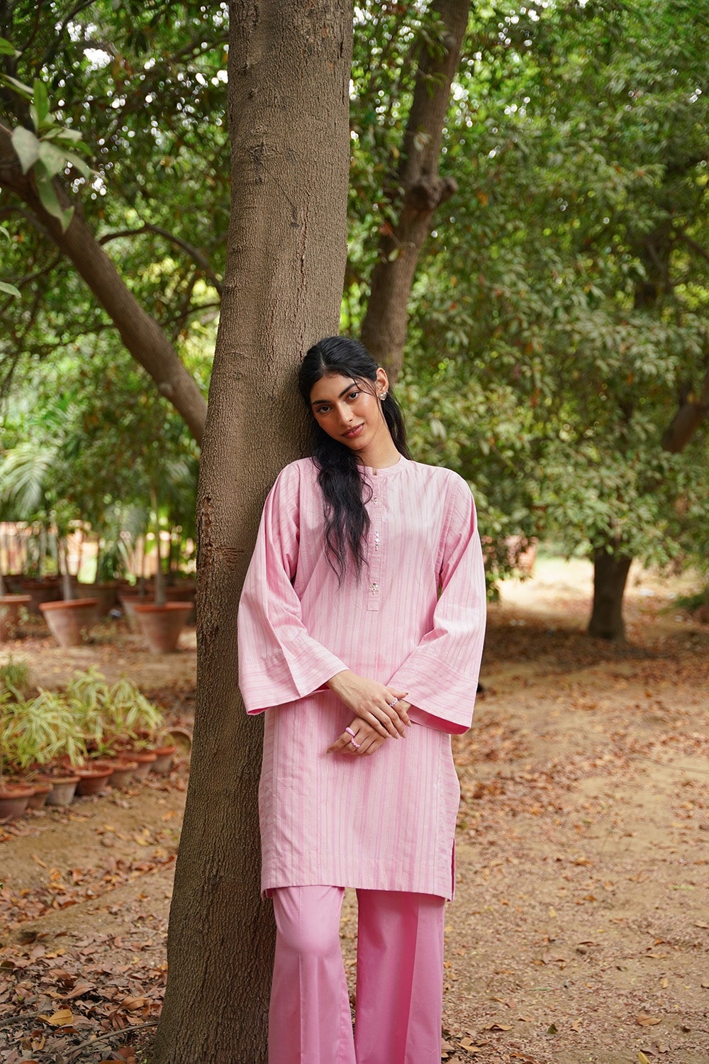 Lurex Embellished Shirt And Trouser