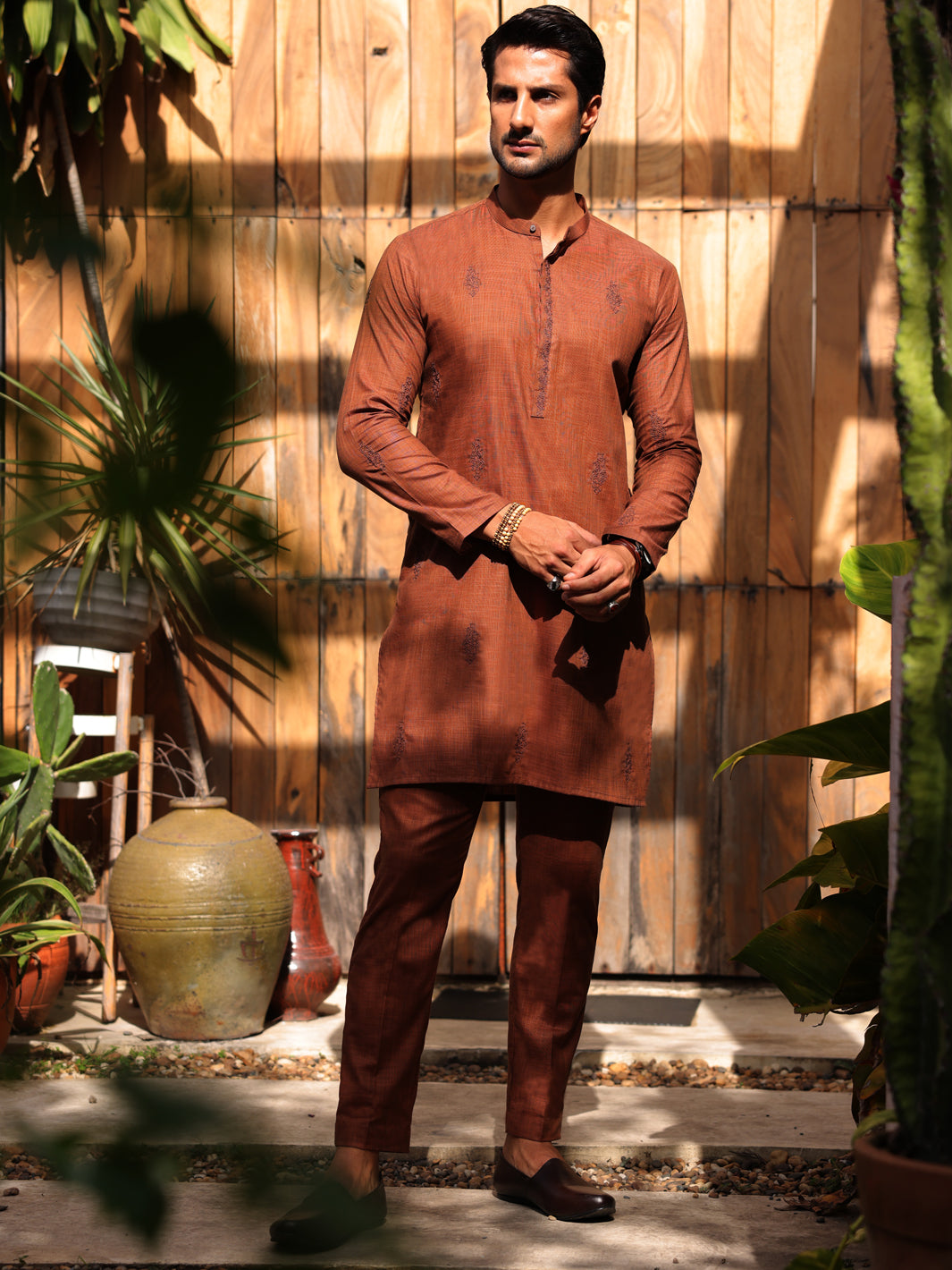 Rust Cotton Kurta Trouser - AL-KT-2931