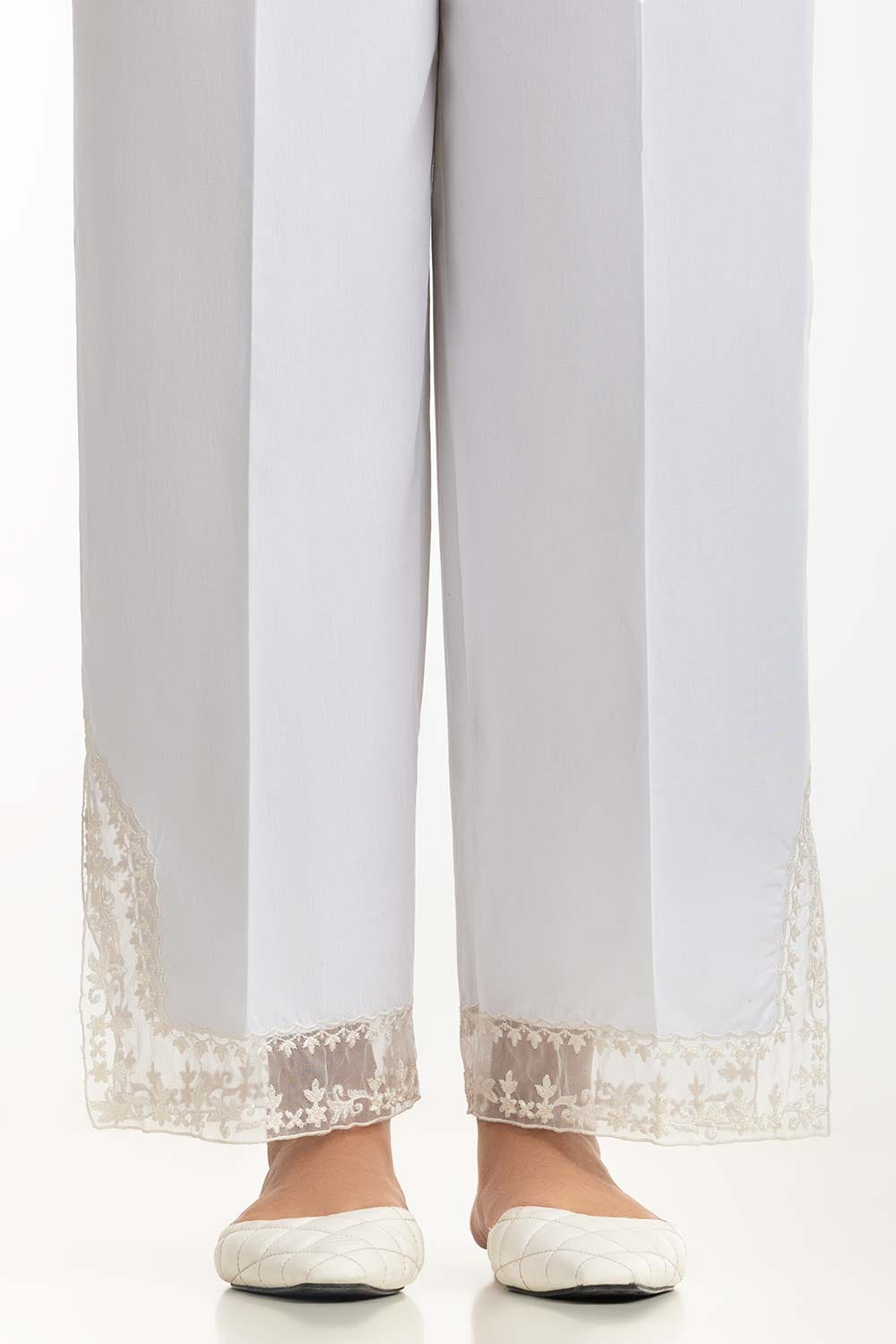 White Cambric Embroidered Trouser