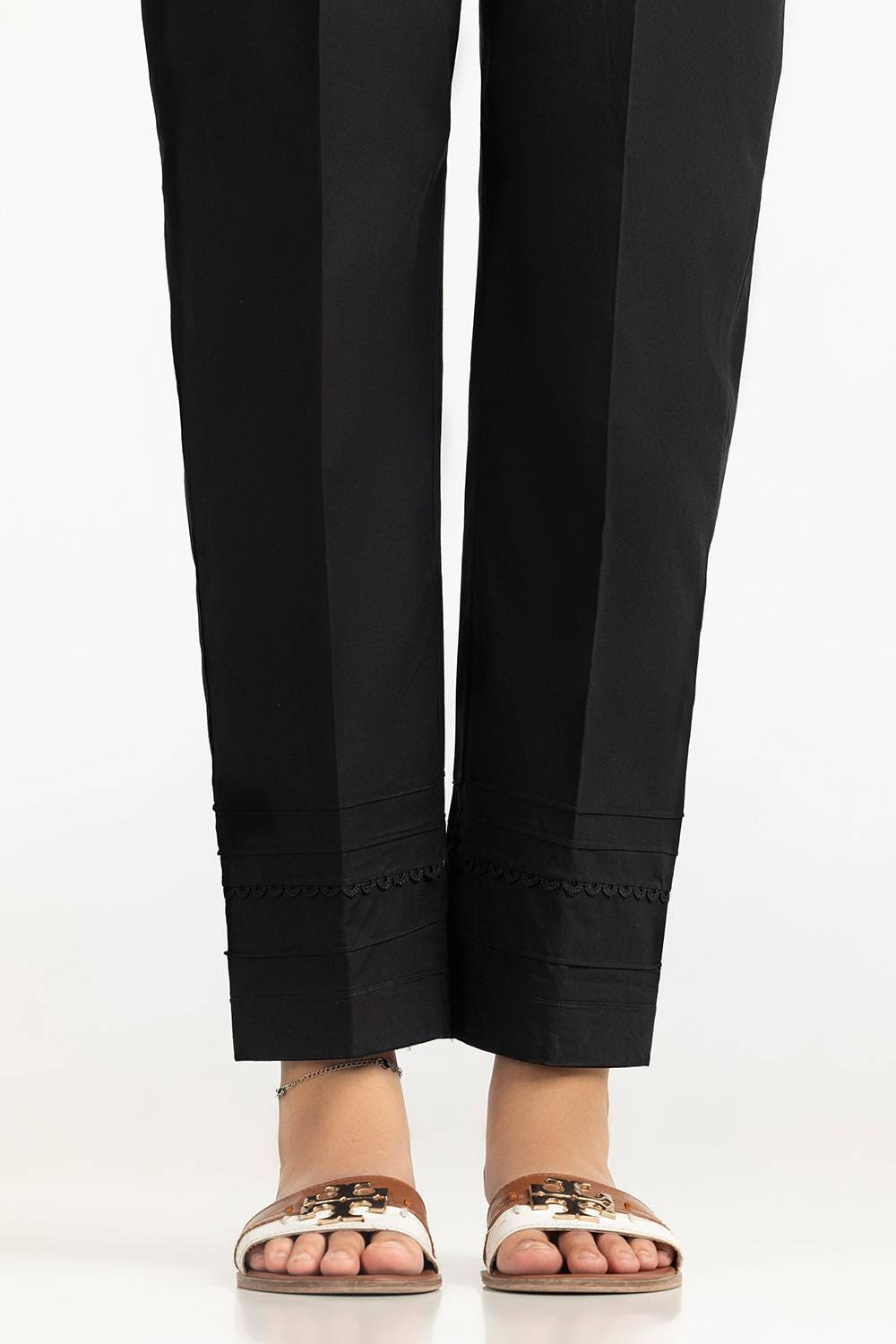Black Cambric Embellished Trouser