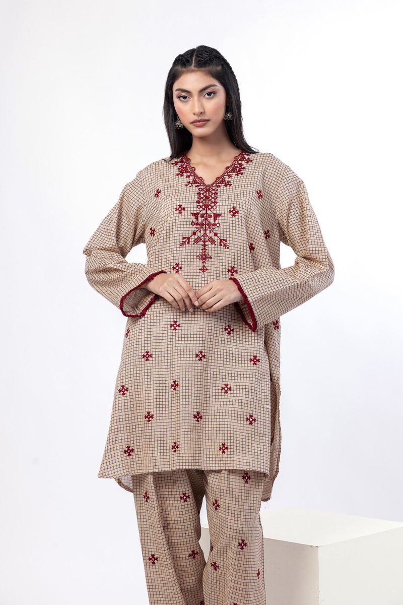 Buy Fabrics 2 Piece | Top and Bottom | 3000.00 PKR | KW51B-VG_MULTI | Khaadi Pakistan