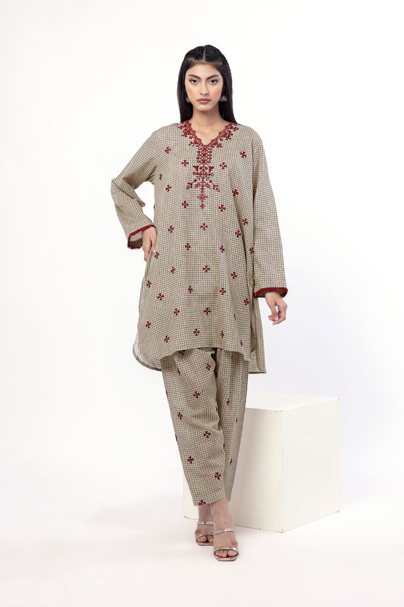 Buy Fabrics 2 Piece | Top and Bottom | 3000.00 PKR | KW51B-VG_MULTI | Khaadi Pakistan