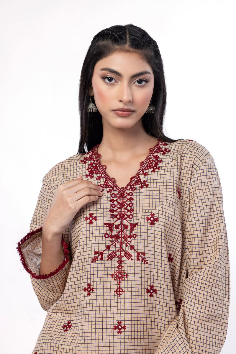 Buy Fabrics 2 Piece | Top and Bottom | 3000.00 PKR | KW51B-VG_MULTI | Khaadi Pakistan