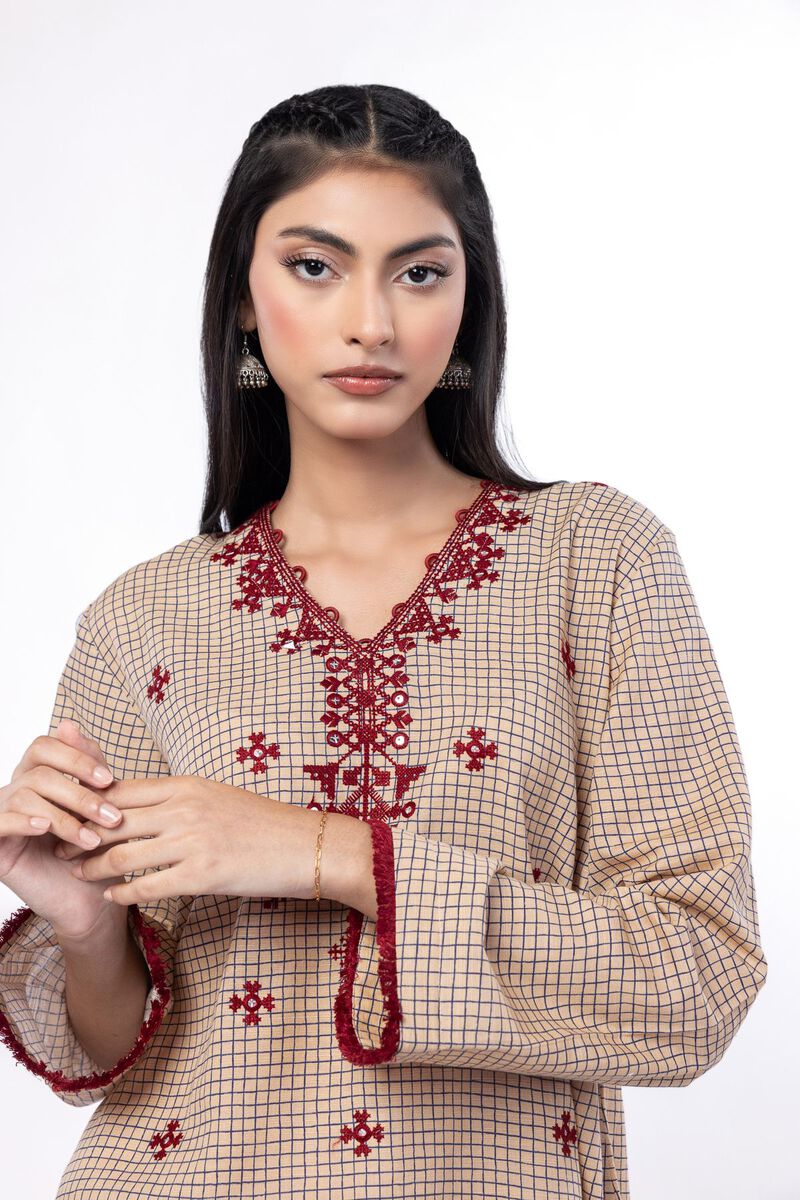 Buy Fabrics 2 Piece | Top and Bottom | 3000.00 PKR | KW51B-VG_MULTI | Khaadi Pakistan