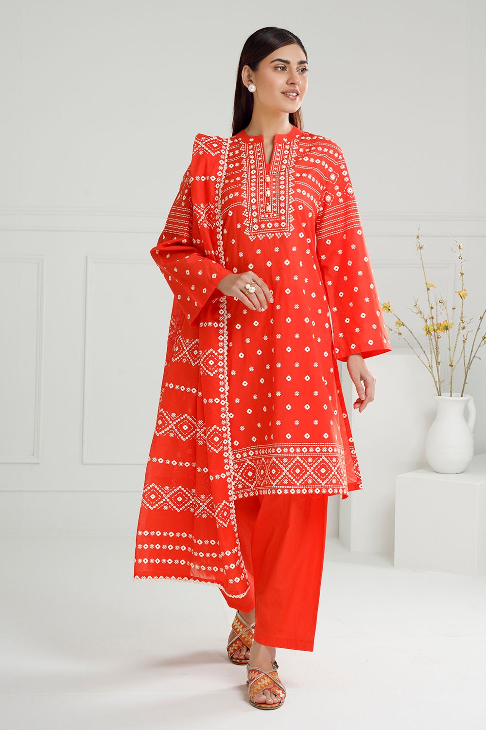 3 Piece Unstitched Lacquer Printed Lawn Suit