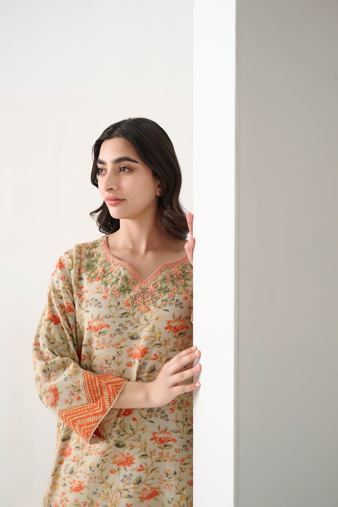 3 Piece Embroidered Organza Suit