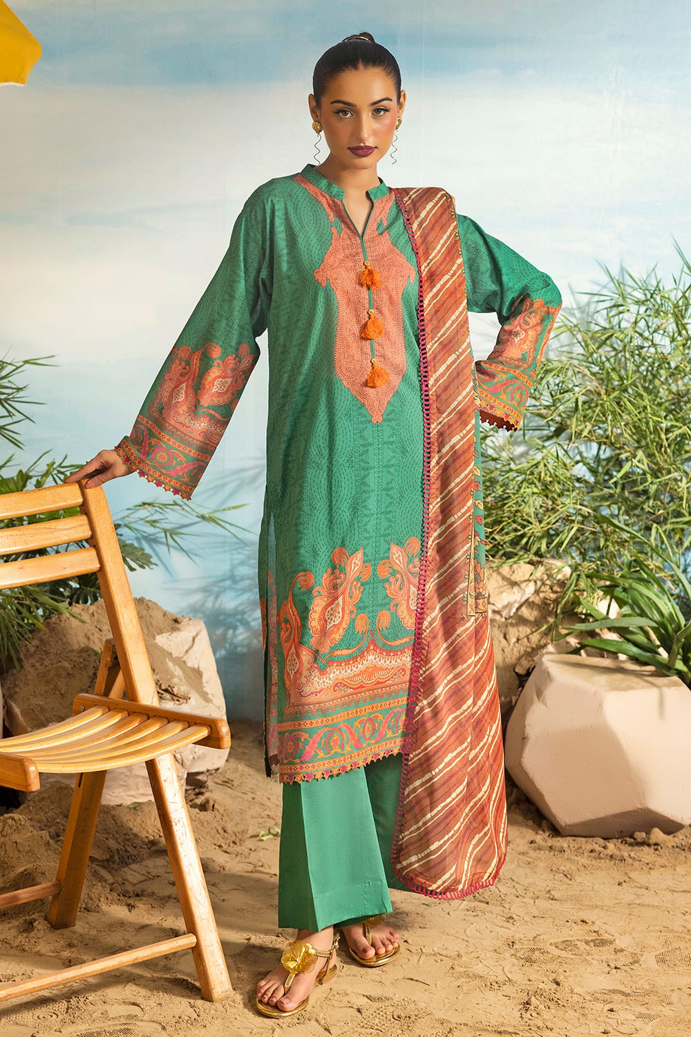 3 Piece Unstitched Printed Lawn Suit
