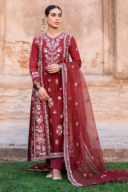 ROUGE ZEST-3PC EMBROIDERED LAWN SUIT (RTS)
