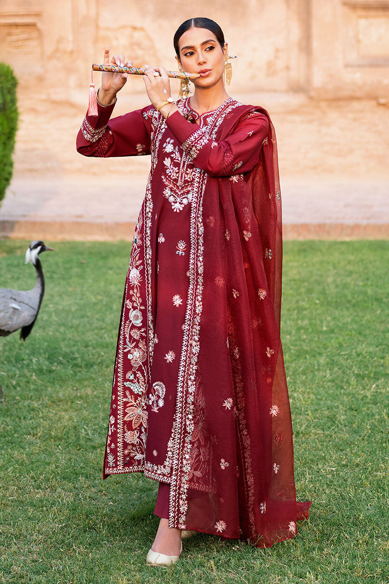 ROUGE ZEST-3PC EMBROIDERED LAWN SUIT (RTS)