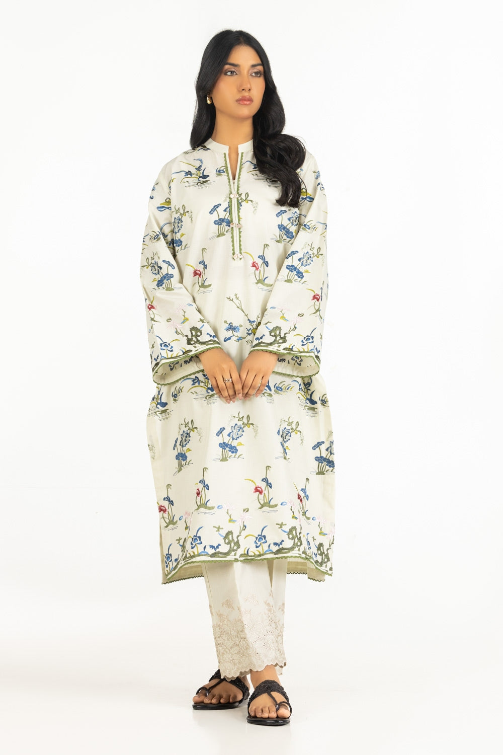 Lawn Embroidered Shirt And Embroidered Trouser Iustts-638