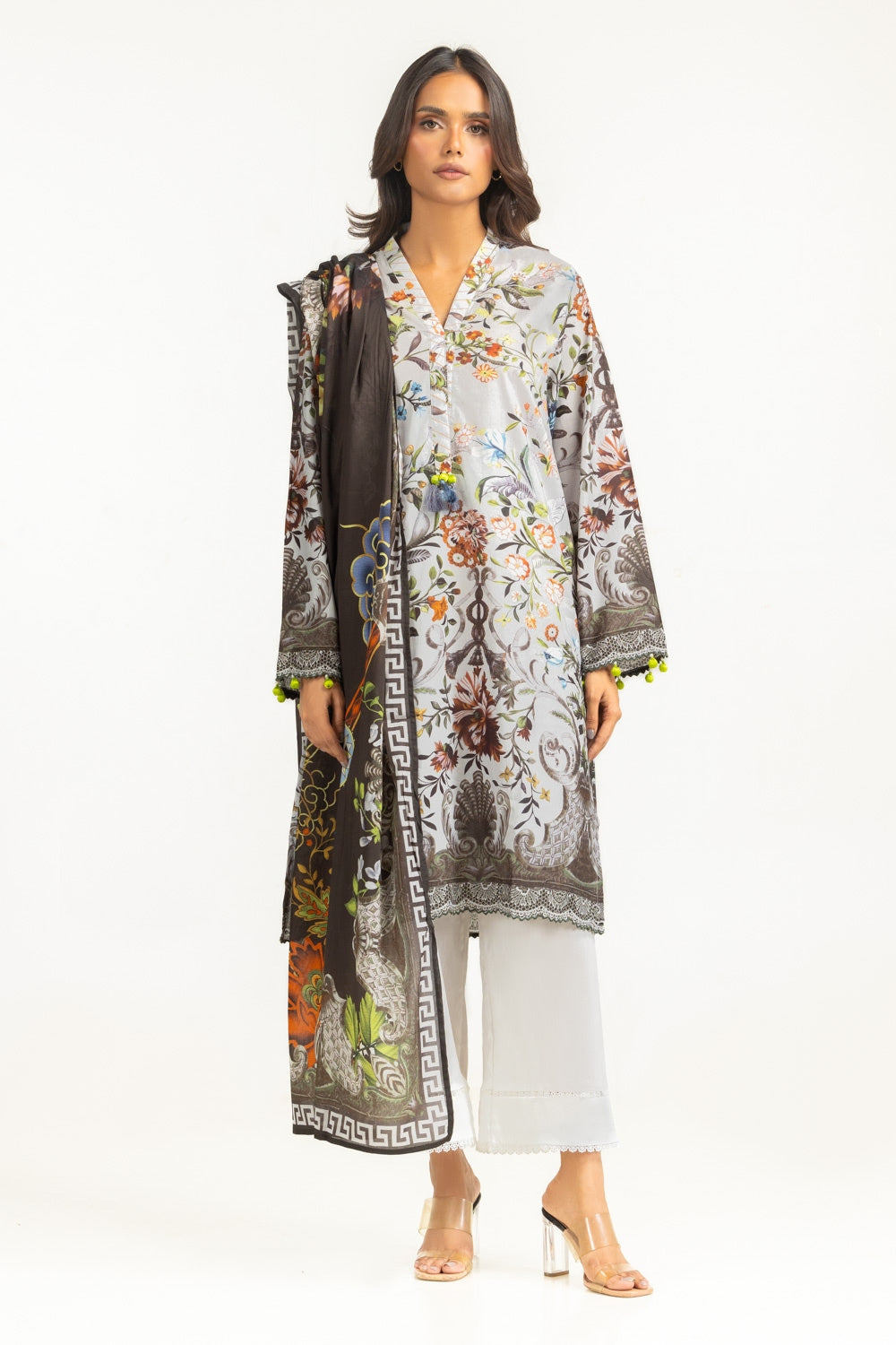 Lawn Printed Shirt And Dupatta
