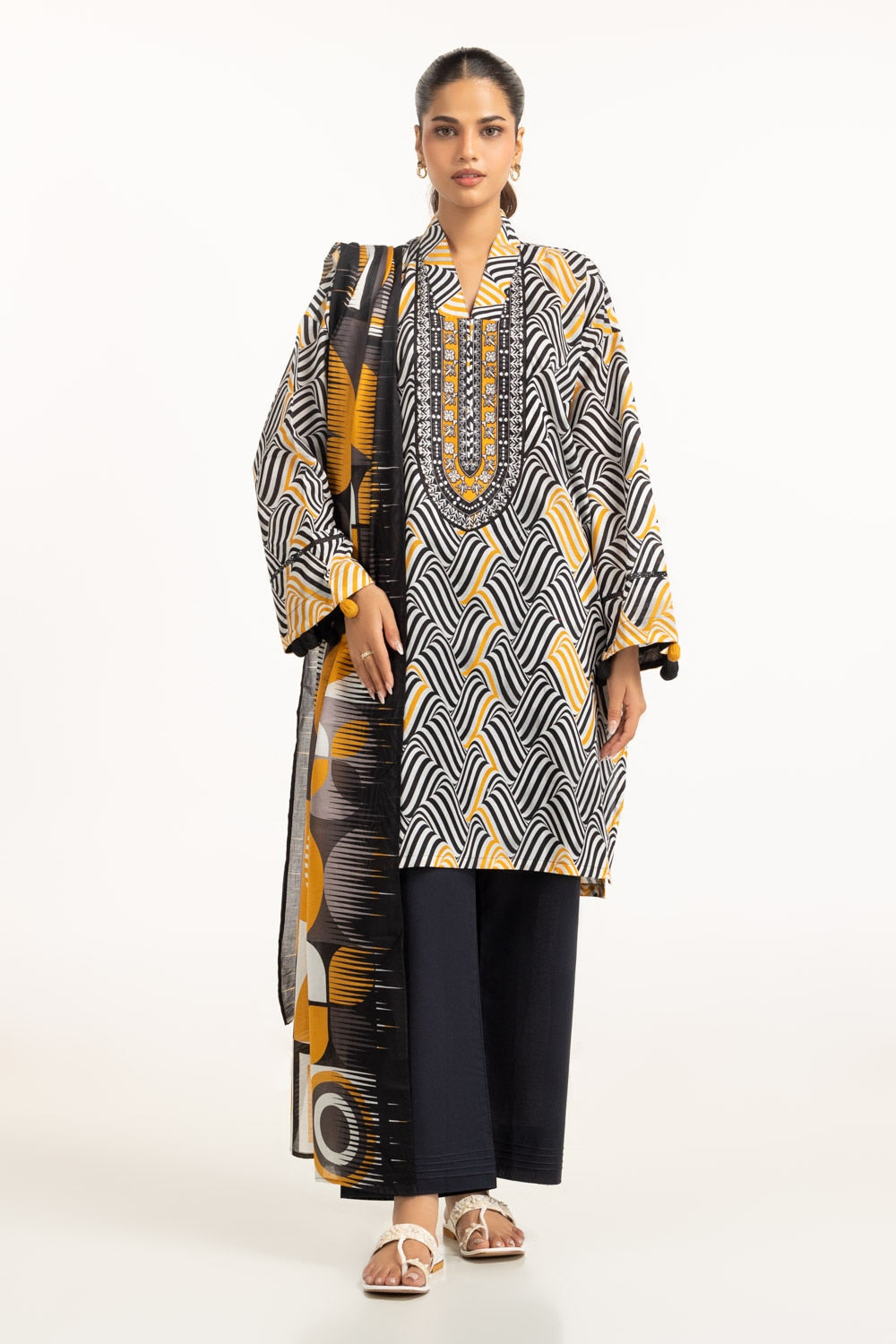 Lawn Printed Shirt And Dupatta