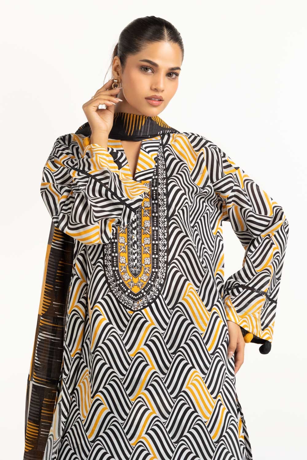 Lawn Printed Shirt And Dupatta