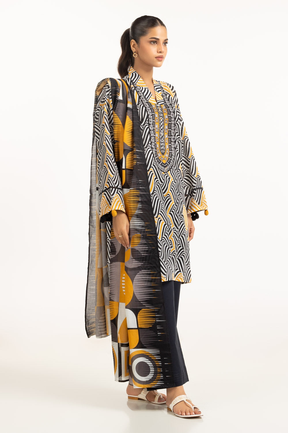 Lawn Printed Shirt And Dupatta