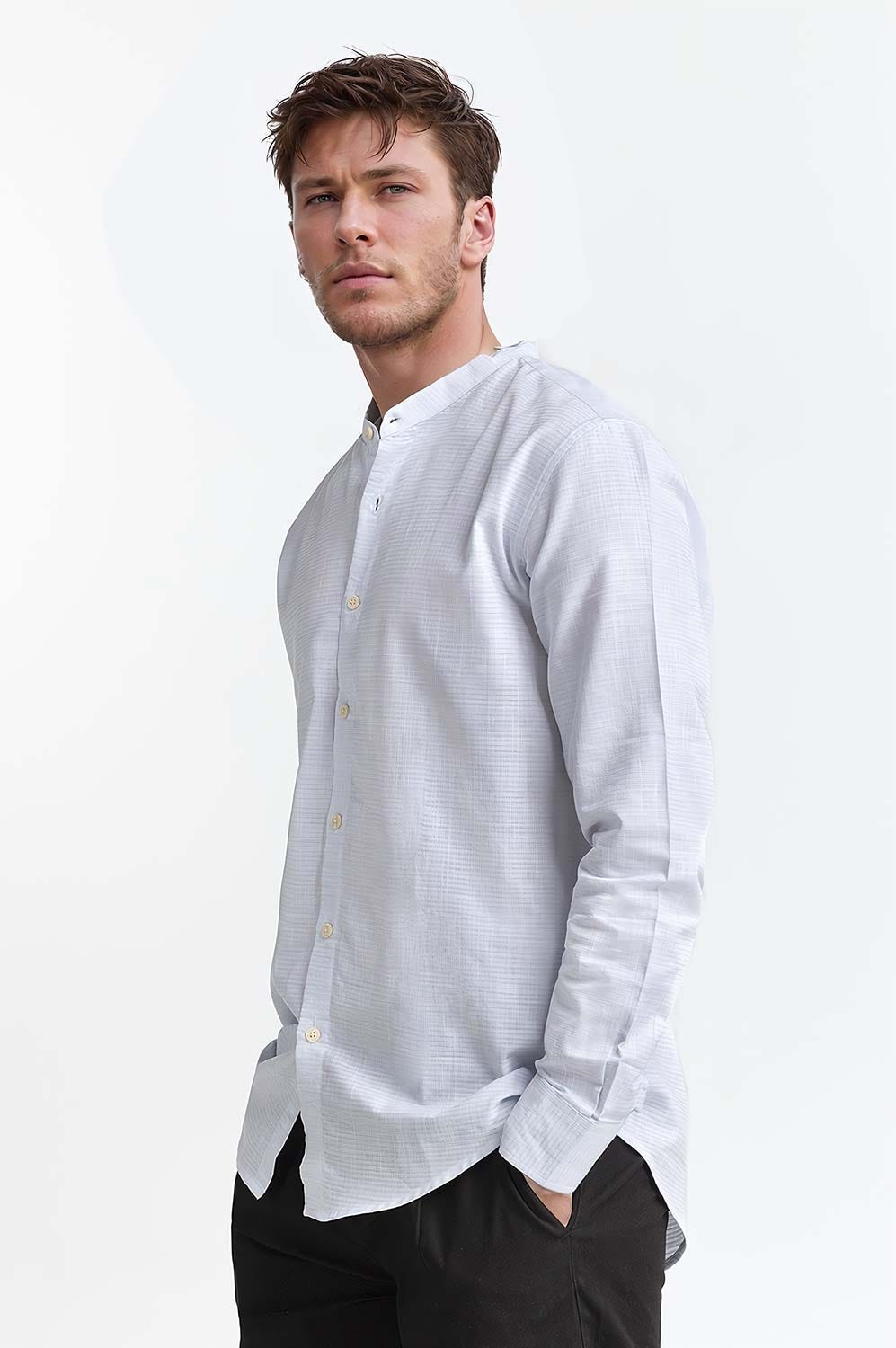 Light Blue Solid Casual Shirt