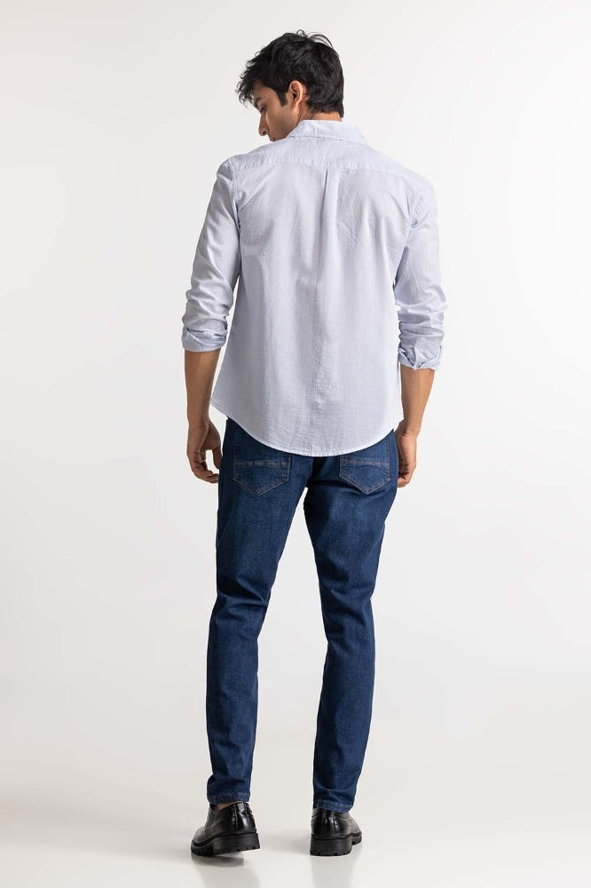 Light Blue Striped Casual Shirt