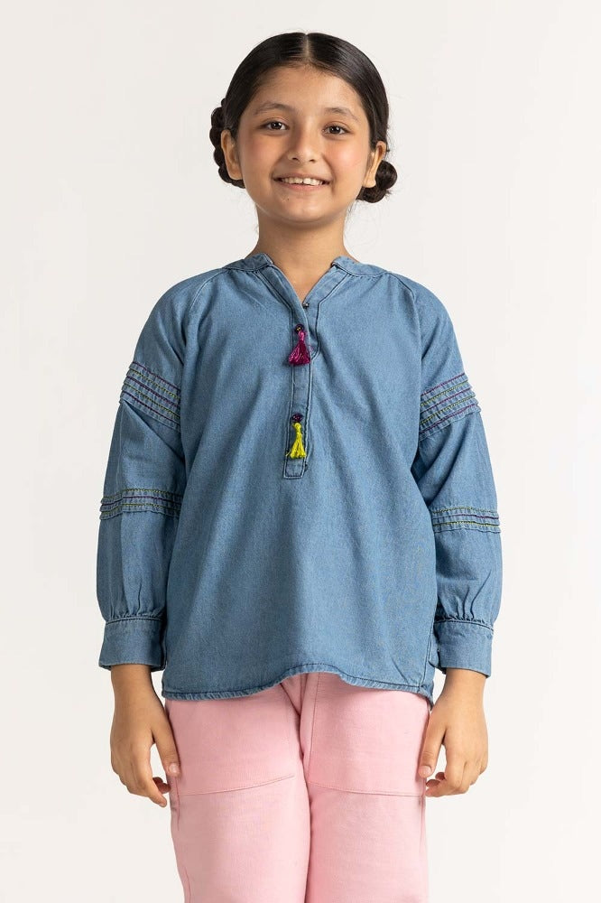 Light Blue Washed Blouse