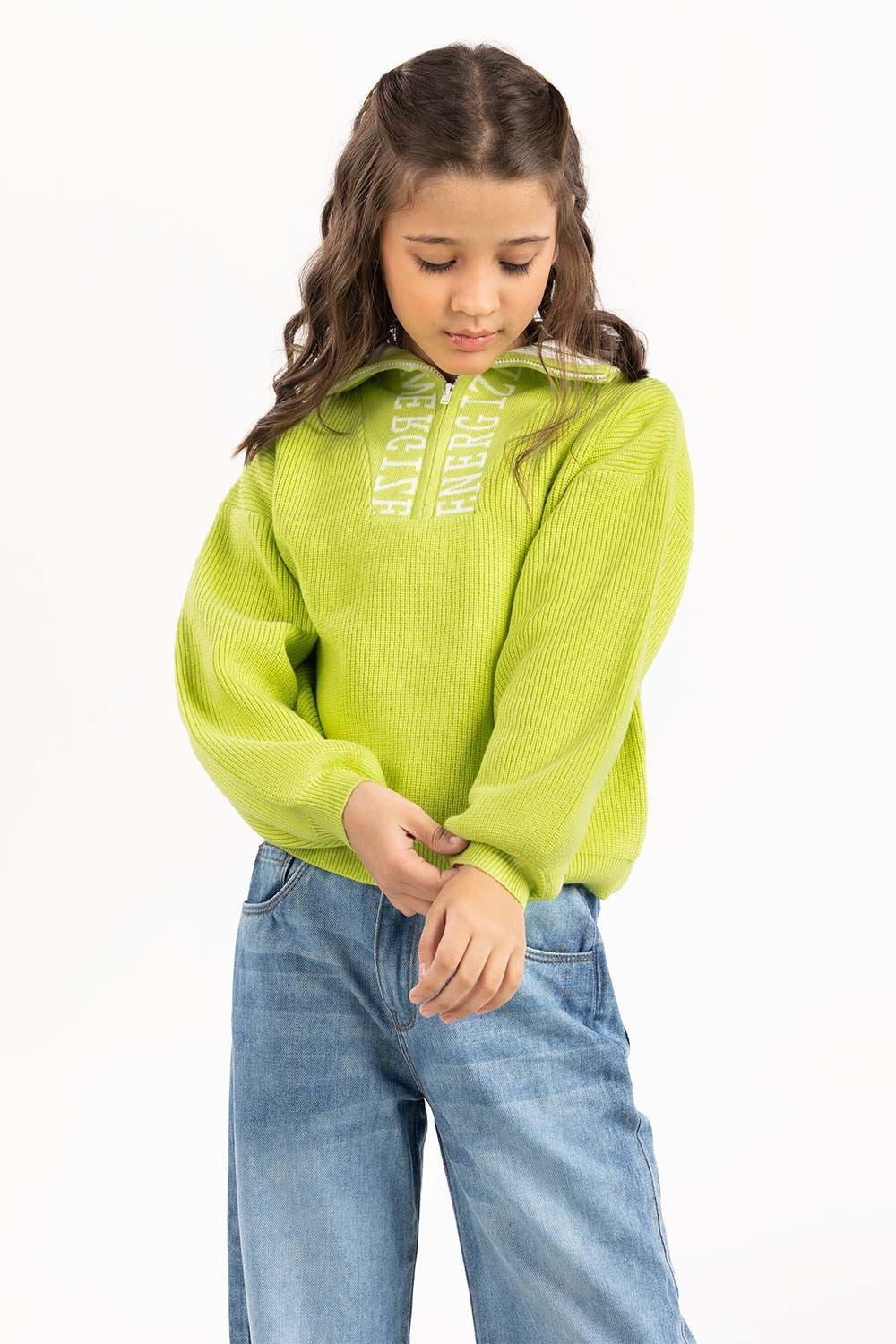 Junior Girl Light Green Sweater