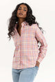 Light Pink Checkered Button Down Shirt