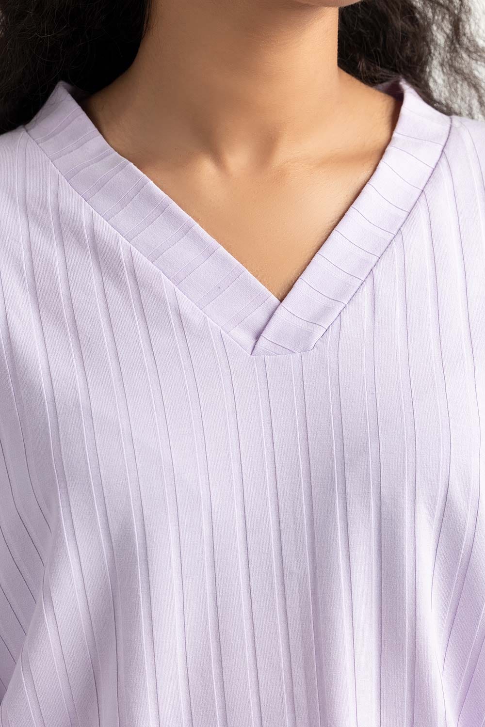Lilac Loose Fit V-Neck Top