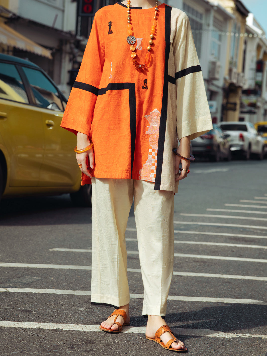 Orange Dobby 2Pc Stitched - ALP-2PS-LKS-1794