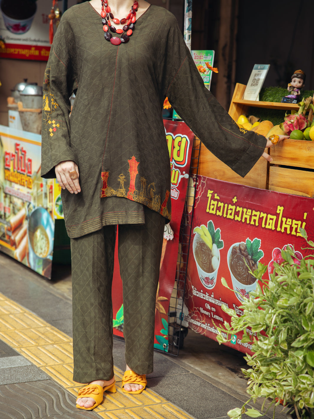 Mehndi Green Dobby Jacquard 2Pc Stitched - ALP-2PS-LKS-1795