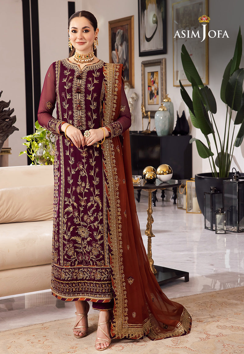Ajrnd-23 Embroidered Chiffon 3 Pcs