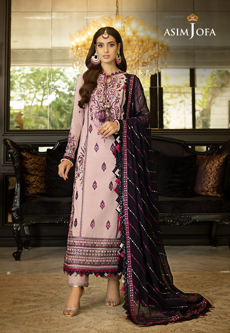 Ajlso-08 Unstitched 3 Pcs Shirt Dupatta Trouser