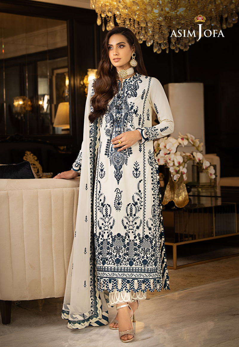 AJRN-29 EMBROIDERED LAWN SILK 3 PCS