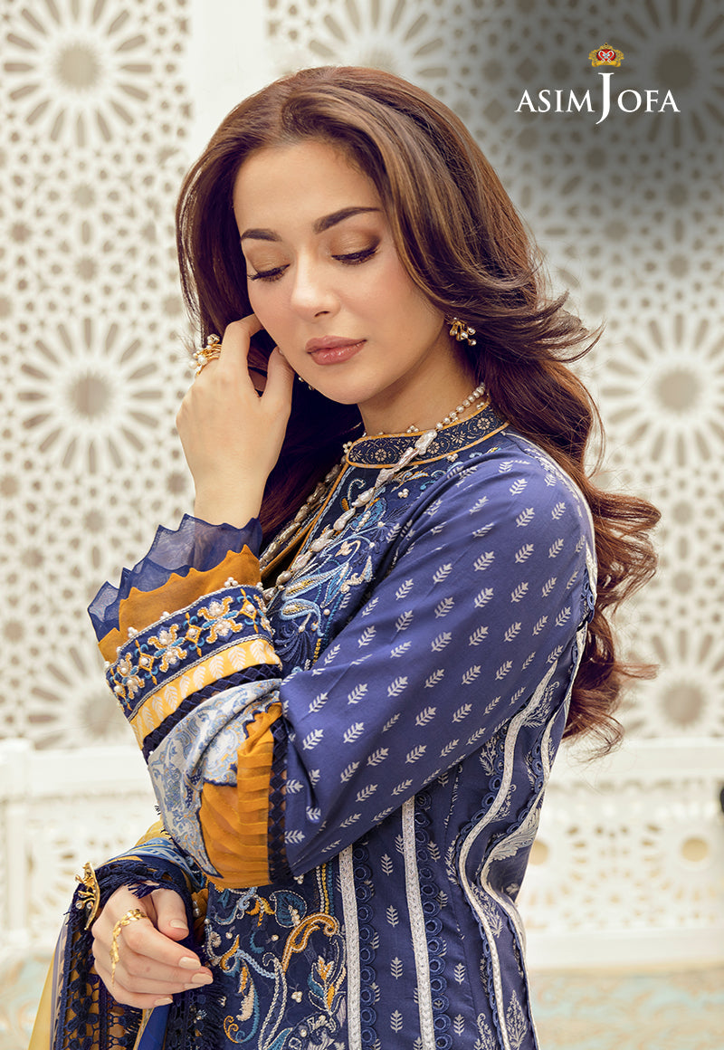 AJMC-09 EMBROIDERED JACQUARD COTTON NET 3 PCS