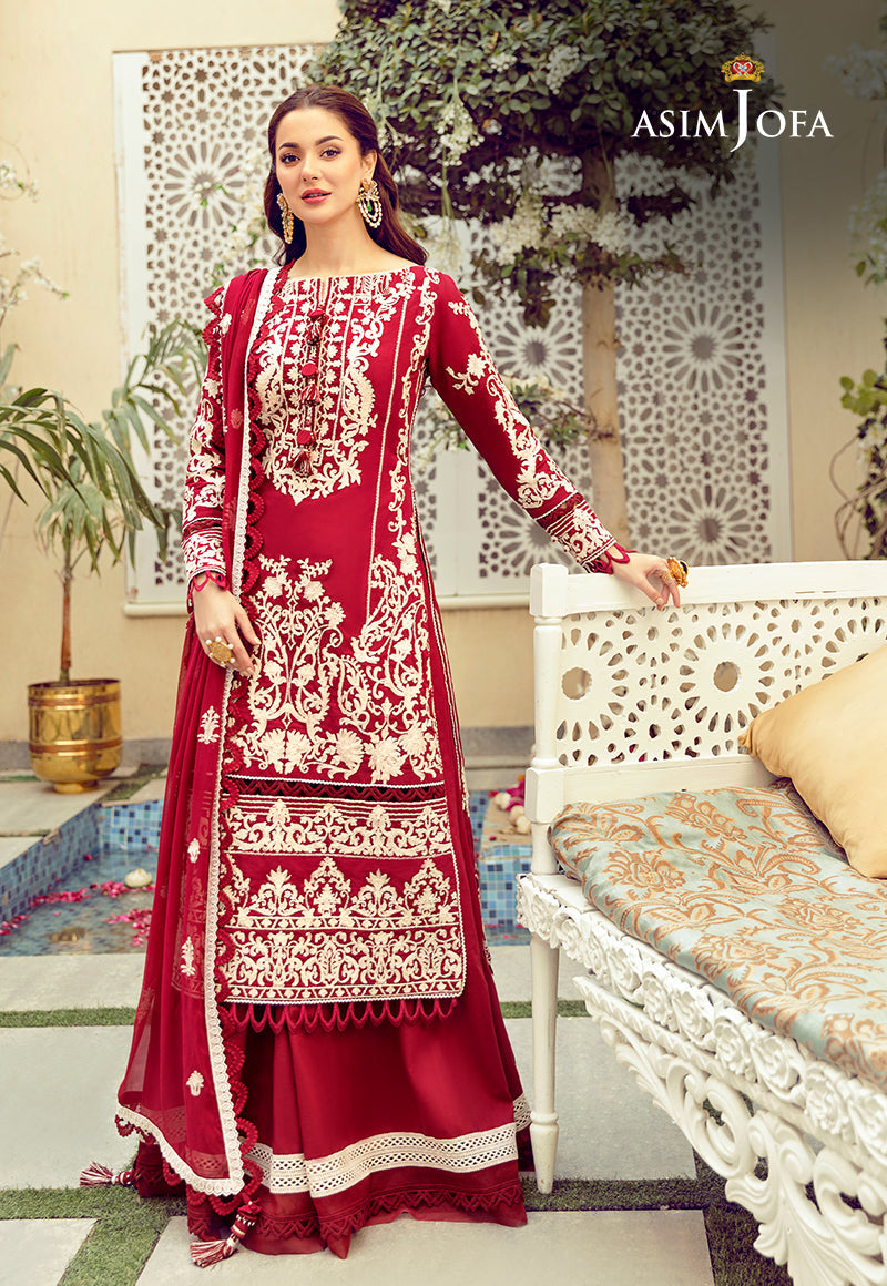 AJRL-01 EMBROIDERED SELF JACQUARD LAWN 3 PCS