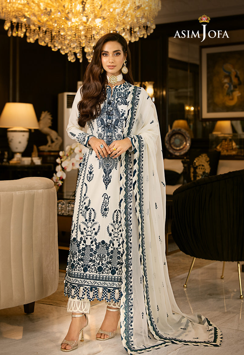 AJRN-29 EMBROIDERED LAWN SILK 3 PCS