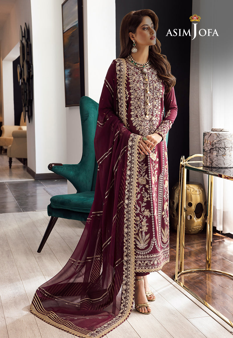 AJRN-25 EMBROIDERED LAWN SILK 3 PCS