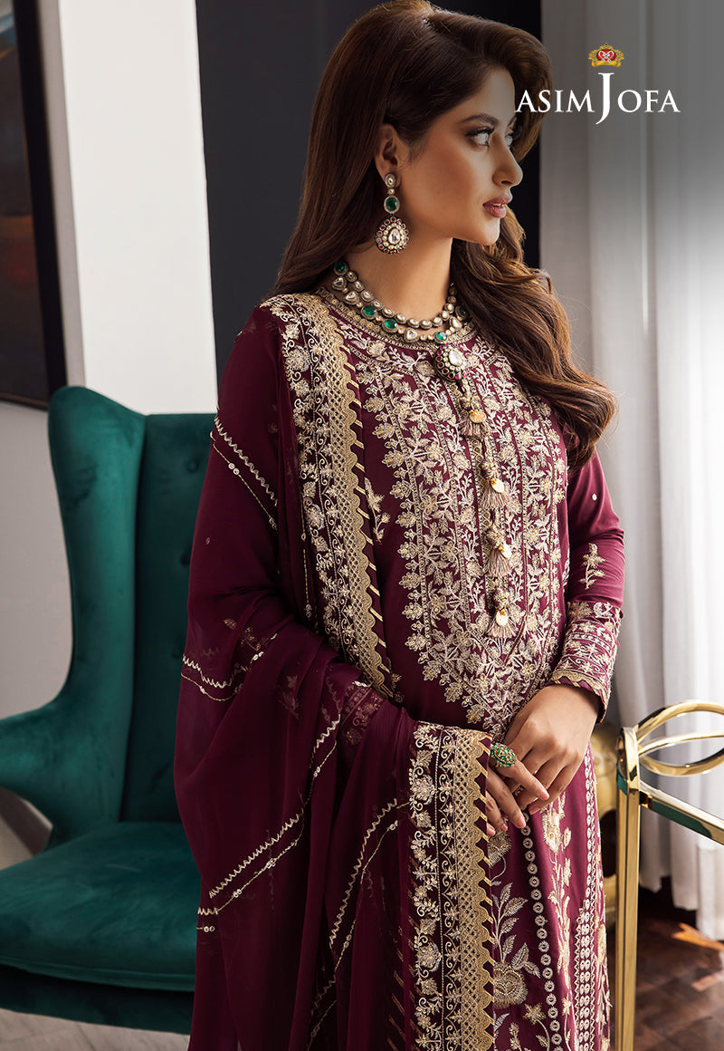 AJRN-25 EMBROIDERED LAWN SILK 3 PCS