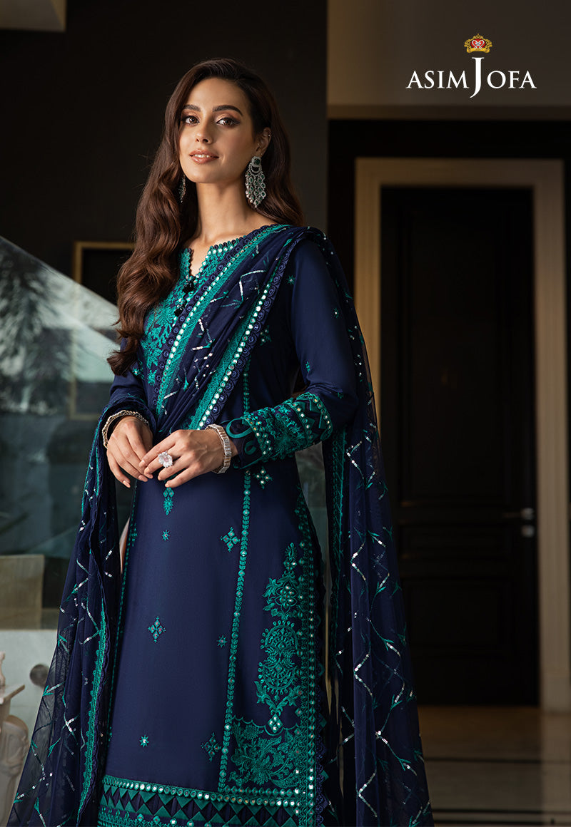 AJRN-22 EMBROIDERED LAWN SILK 3 PCS