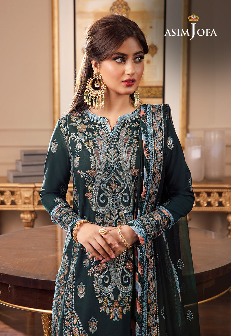 AJRN-27 EMBROIDERED LAWN SILK 3 PCS