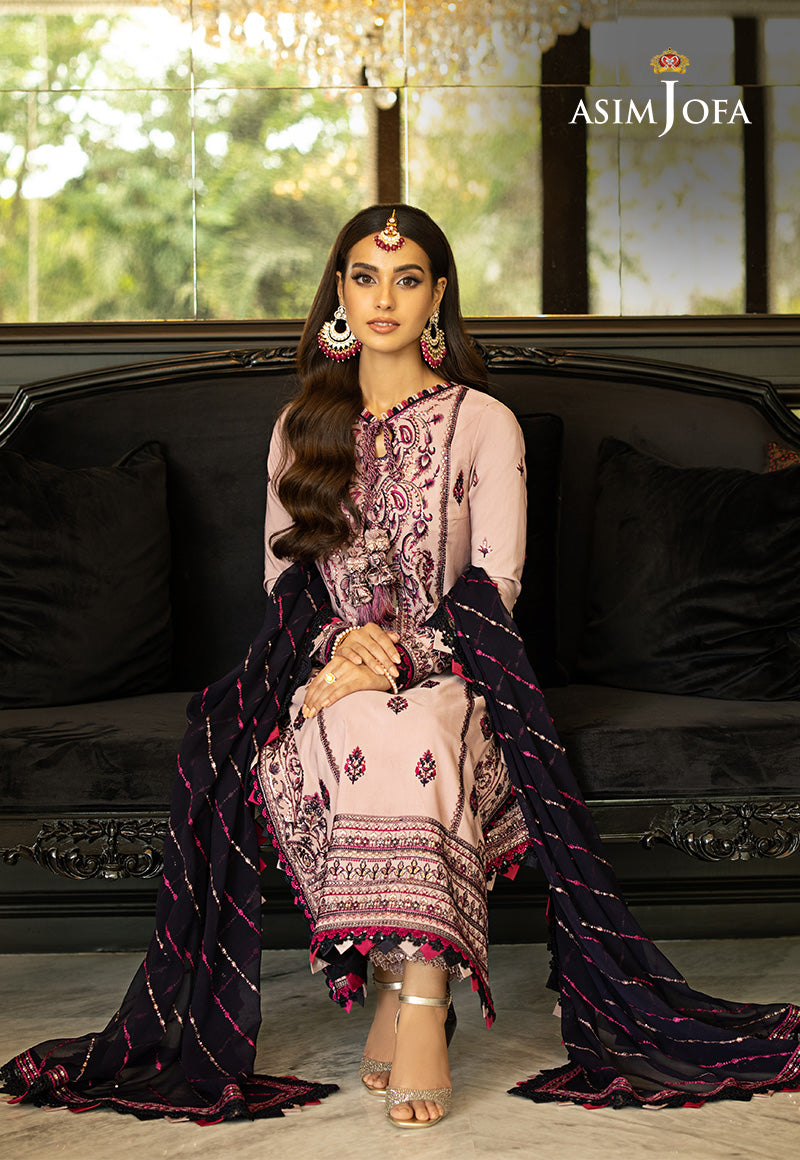 Ajlso-08 Unstitched 3 Pcs Shirt Dupatta Trouser
