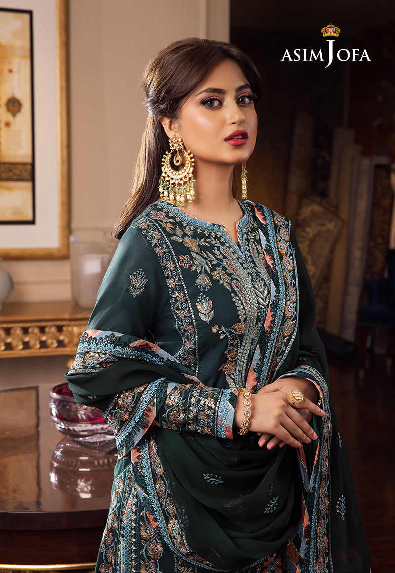 AJRN-27 EMBROIDERED LAWN SILK 3 PCS