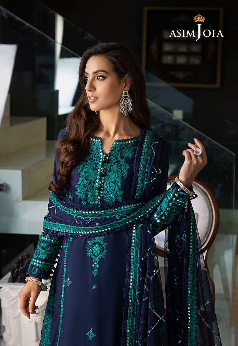 AJRN-22 EMBROIDERED LAWN SILK 3 PCS
