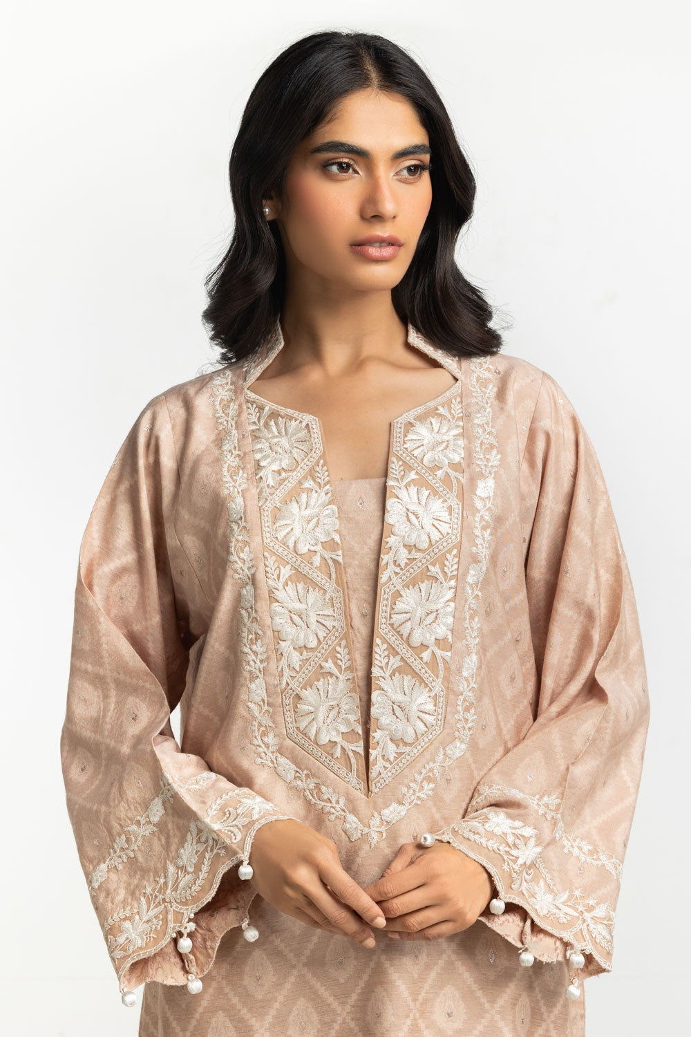 Lurex Jacquard Embroidered Shirt And Trouser