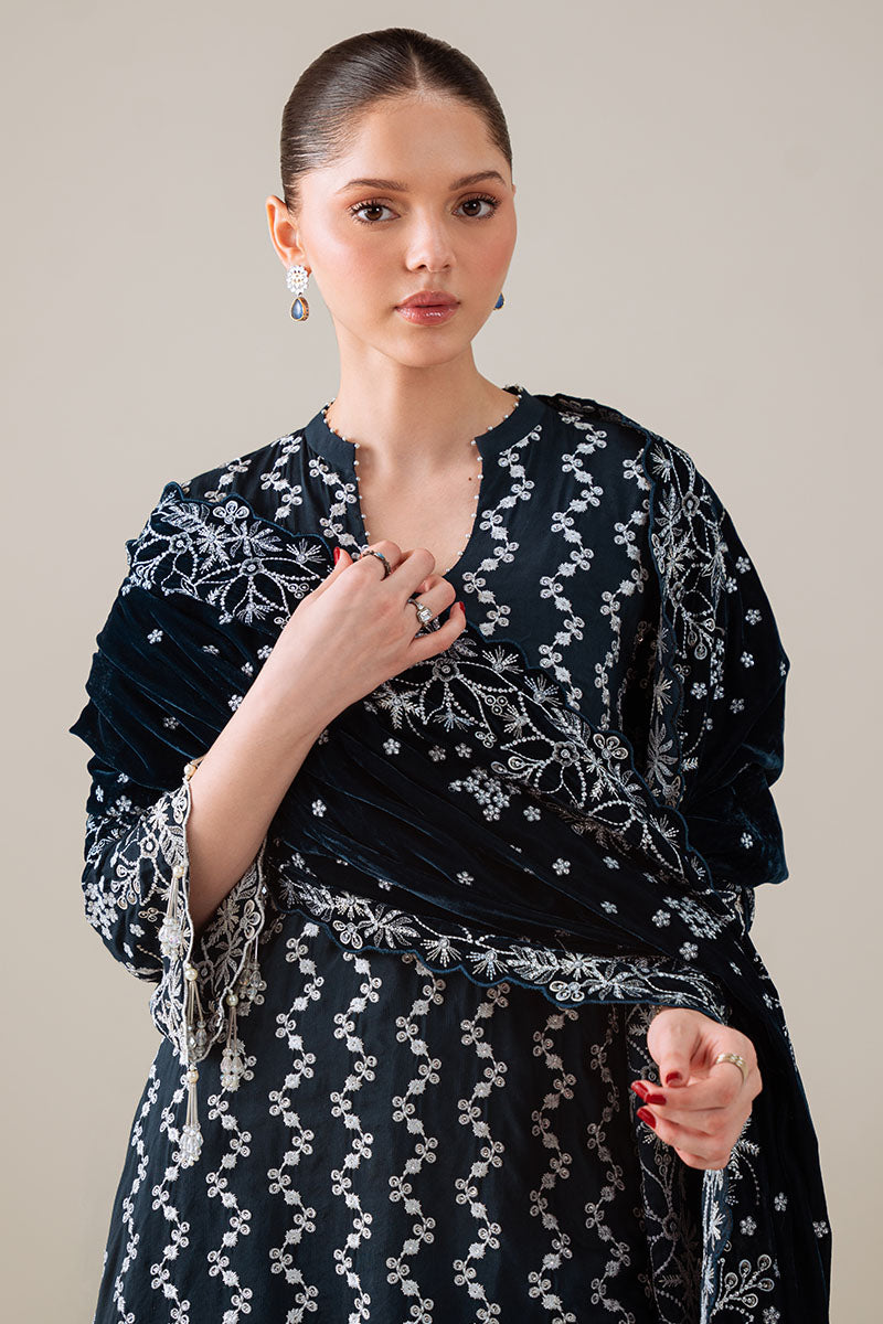 Tropical Teal-3Pc Silk Embroidered Suit