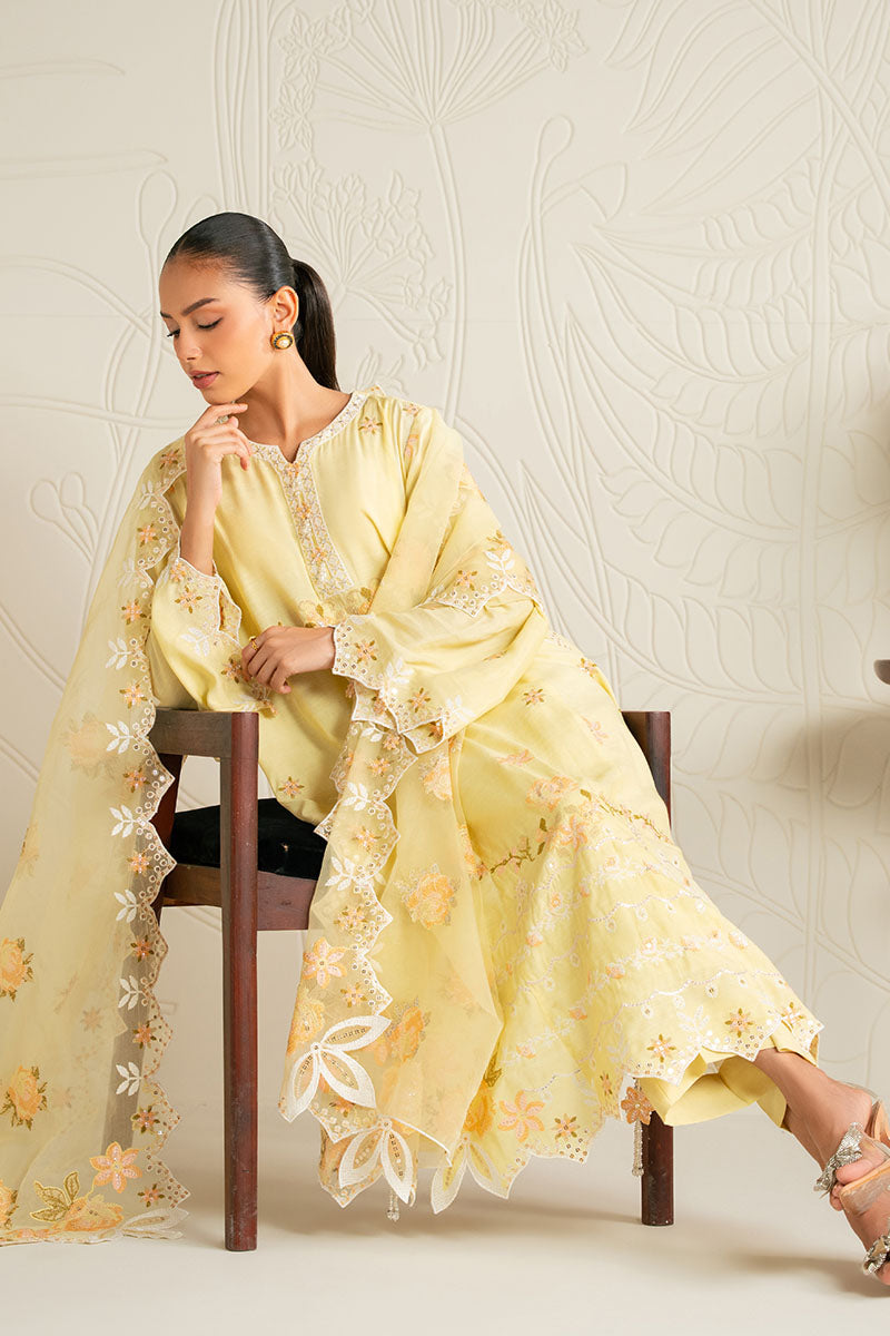 DANDELION BLISS-3PC SILK EMBROIDERED SUIT