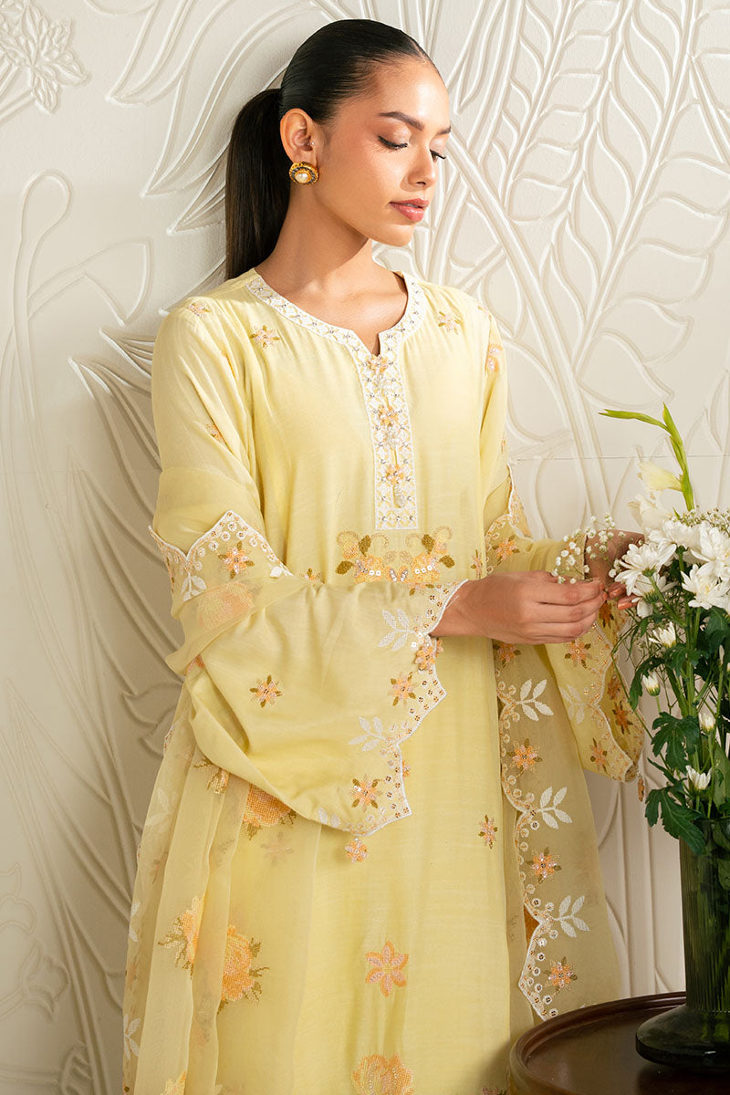 DANDELION BLISS-3PC SILK EMBROIDERED SUIT