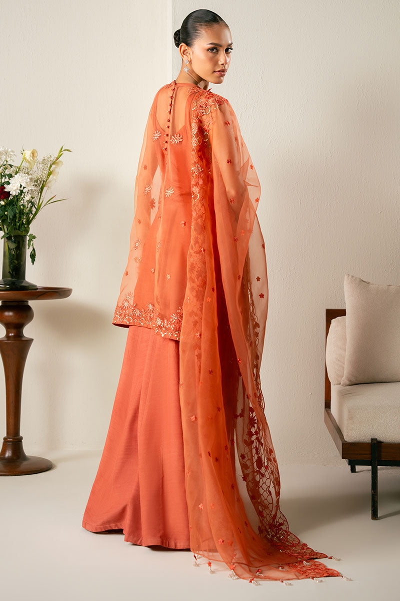 AUTUMN ZEST-4PC ORGANZA EMBROIDERED SUIT