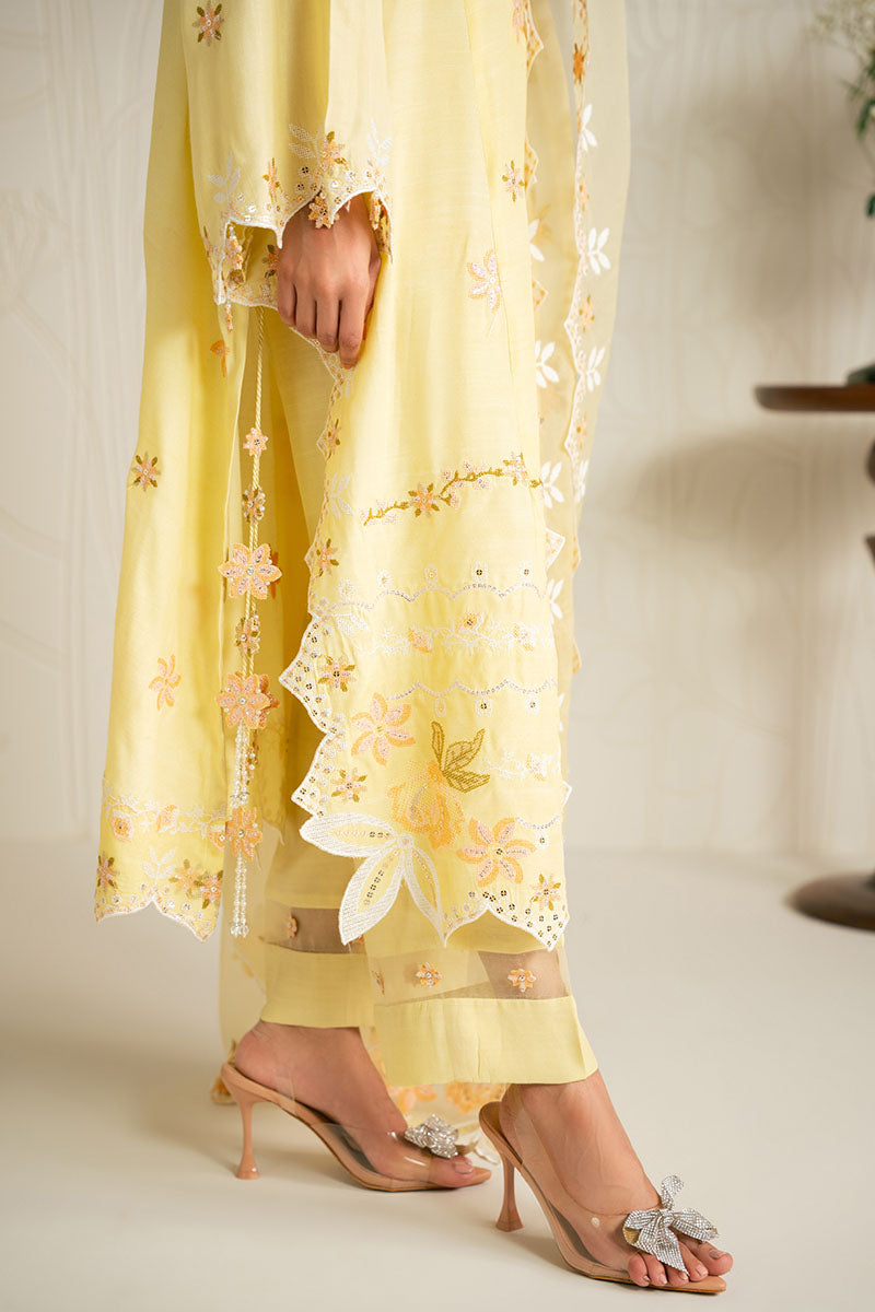 DANDELION BLISS-3PC SILK EMBROIDERED SUIT