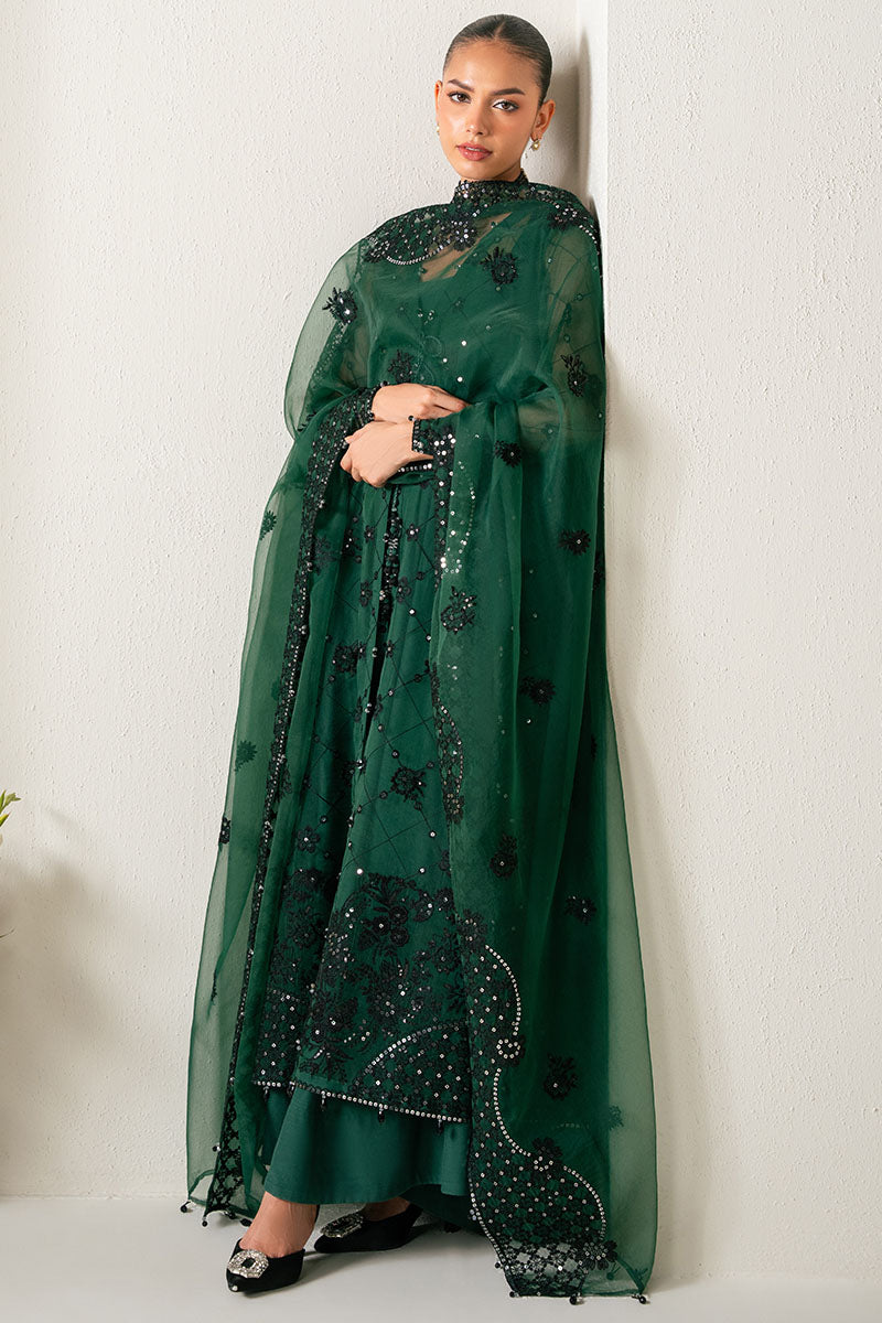 EMERALD DREAM-4PC ORGANZA EMBROIDERED SUIT