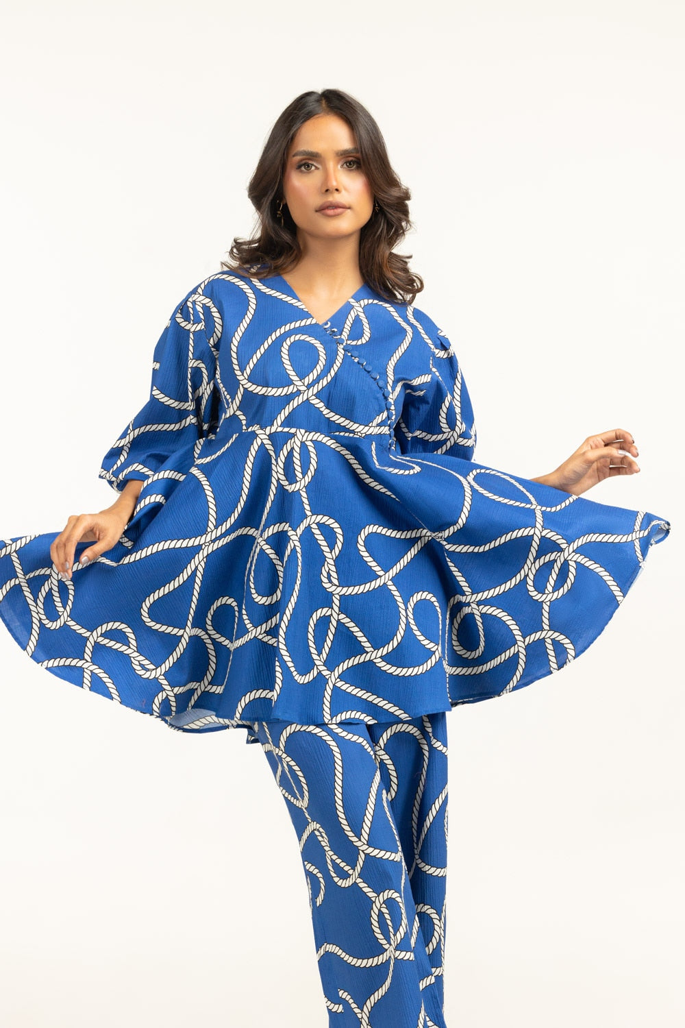 Ripple Crinkle Printed Co-Ord Set