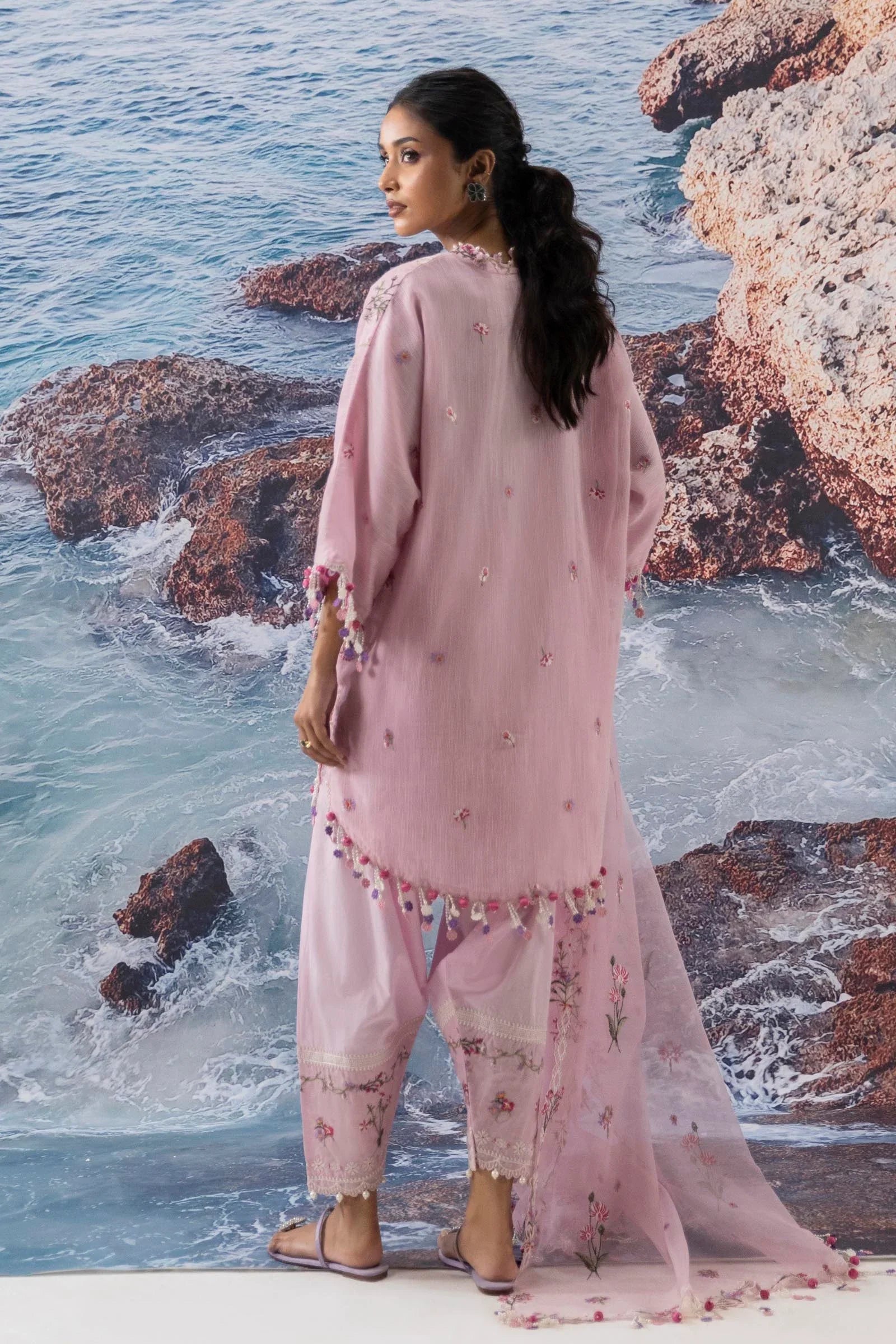 Unstitched Woven net 3 Piece Suit