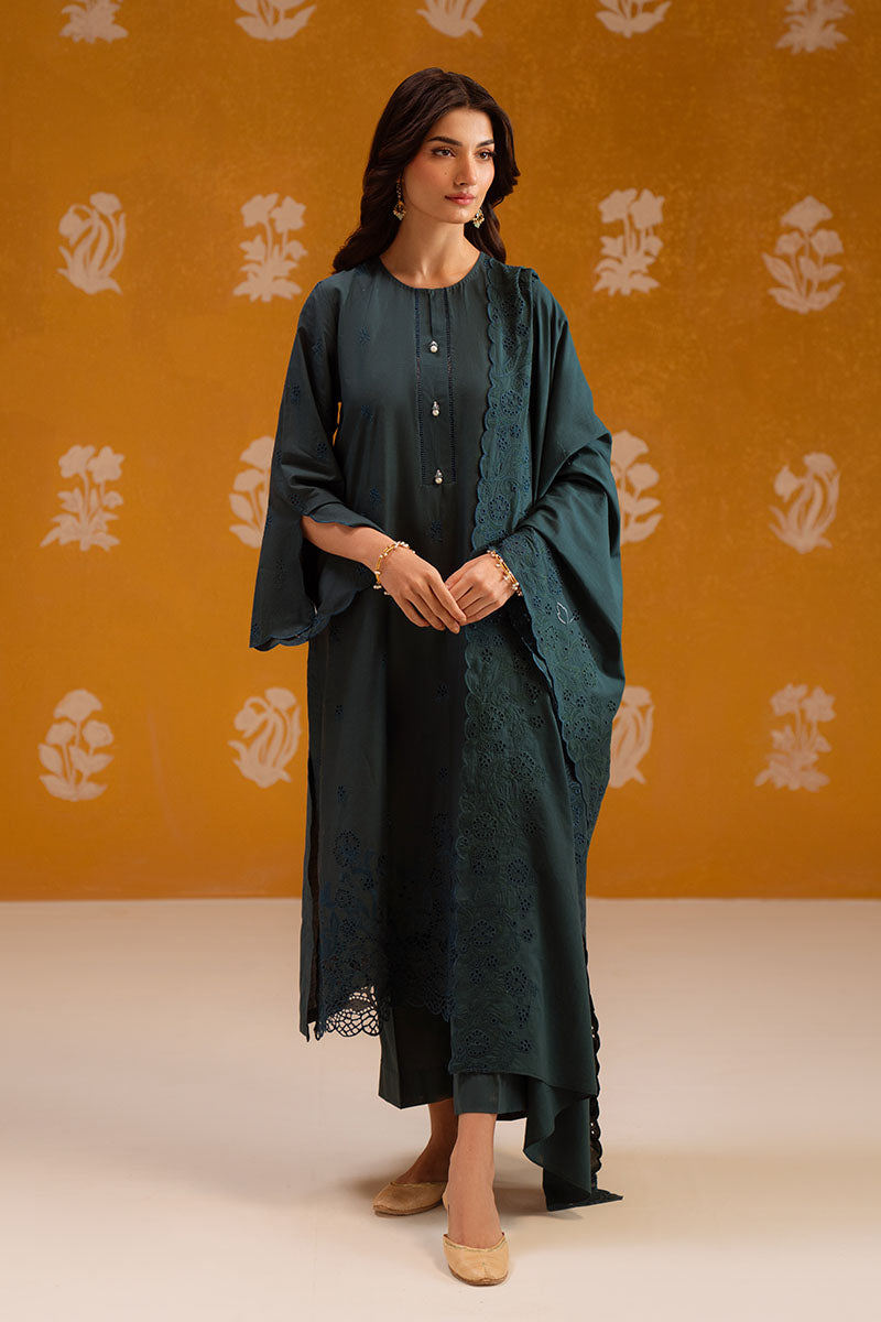 Deep Teal-3Pc Chikankari Suit