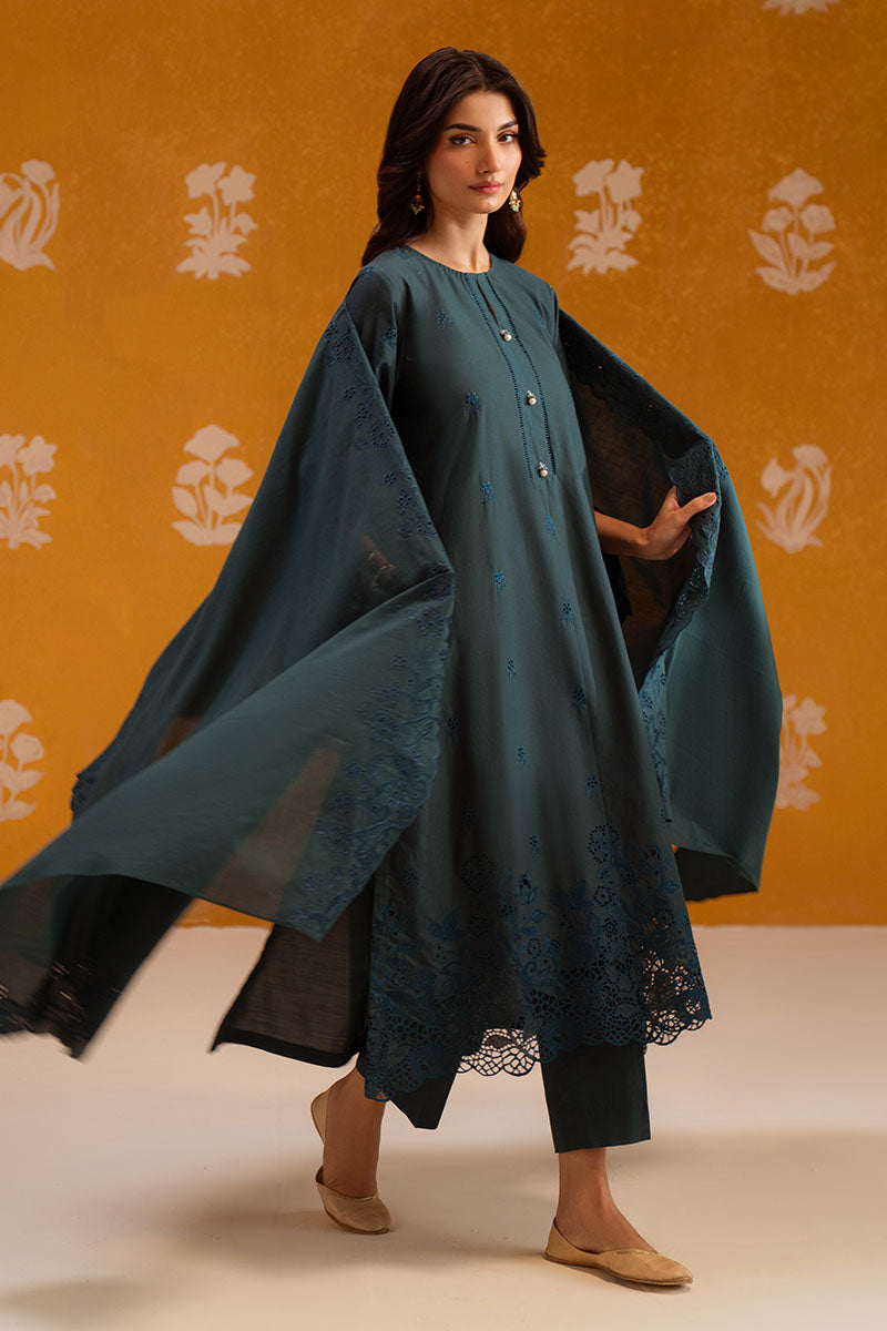 Deep Teal-3Pc Chikankari Suit
